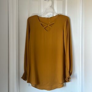 Maurices Mustard Yellow Long Sleeve Top